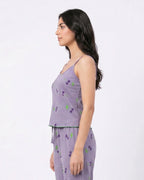 Sajiero Cotton Sleeveless PJ Set Cherry Bliss Purple