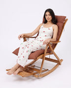 Sajiero Cotton Sleeveless PJ Set Cherry Bliss White