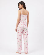 Sajiero Cotton Sleeveless PJ Set Cherry Bliss Pink