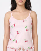 Sajiero Cotton Sleeveless PJ Set Cherry Bliss Pink