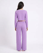 Sajiero Cotton PJ Set Velour Purple