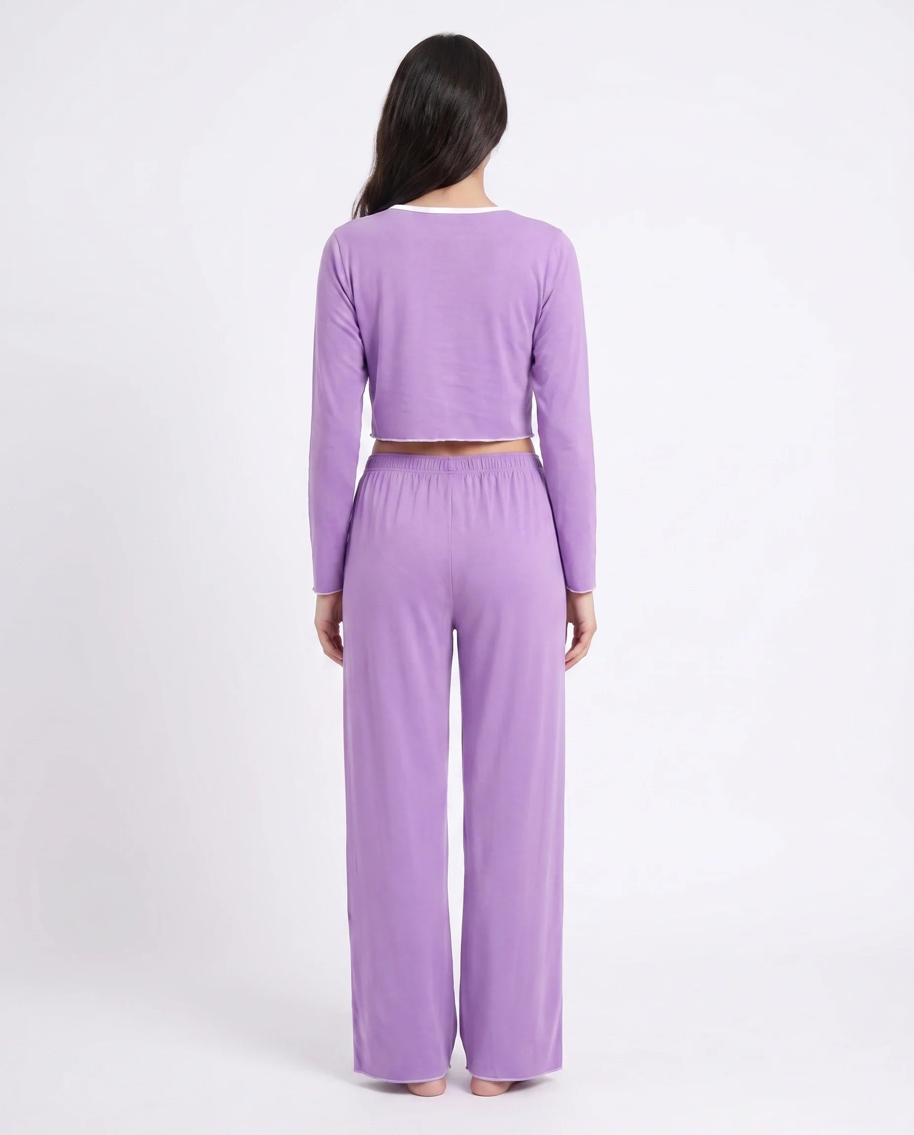 Sajiero Cotton PJ Set Velour Purple