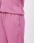 Sajiero Half Sleeves PJ Set Linen Comfort Pink