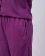 Sajiero Half Sleeves PJ Set Linen Comfort Purple