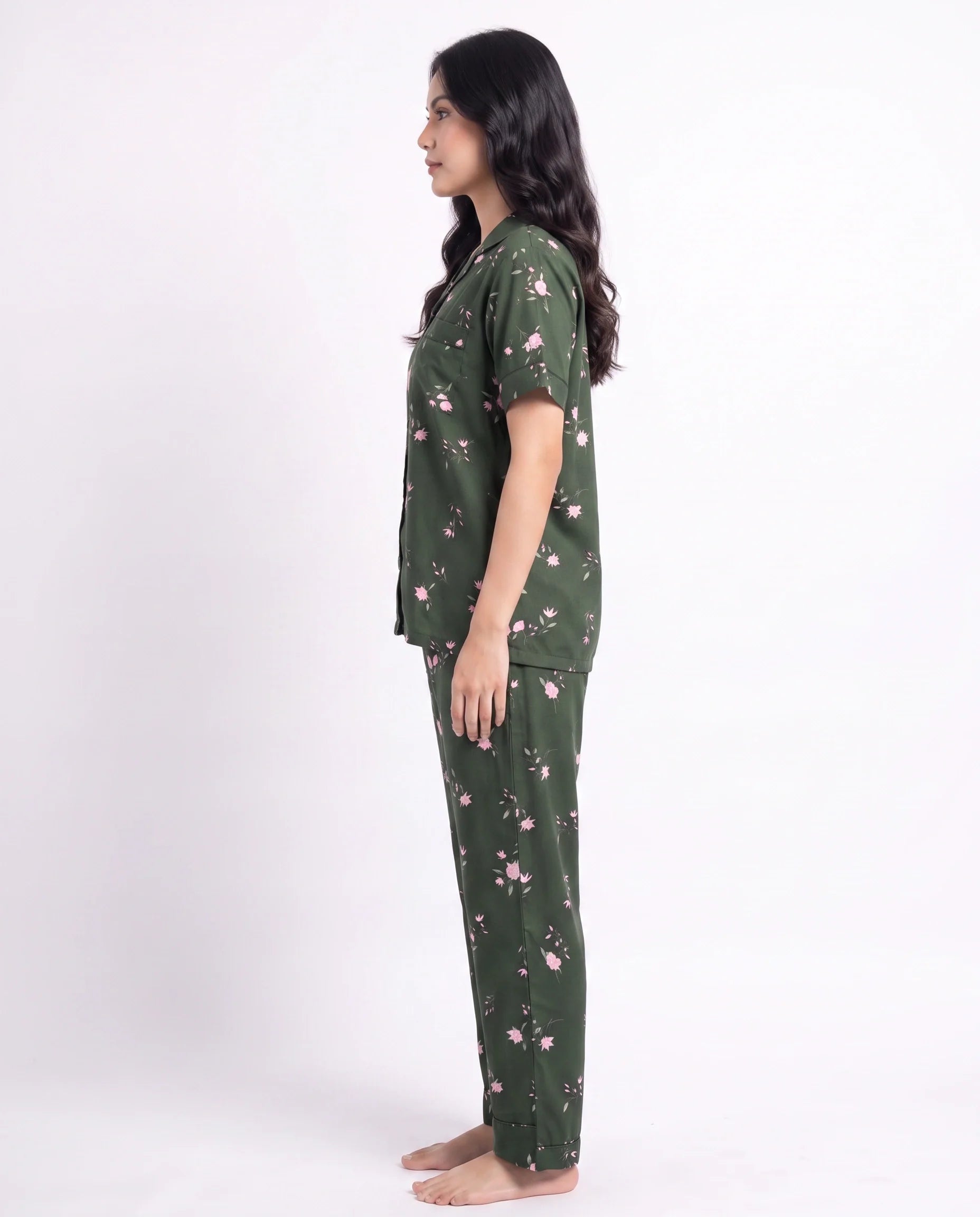 Sajiero Linen Pajama Suit Botanica