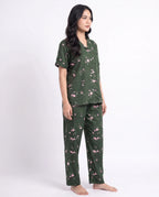 Sajiero Linen Pajama Suit Botanica