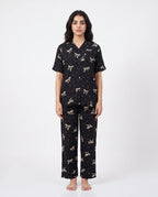 Sajiero Linen PJ Set Golden Bow