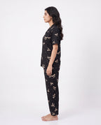 Sajiero Linen PJ Set Golden Bow