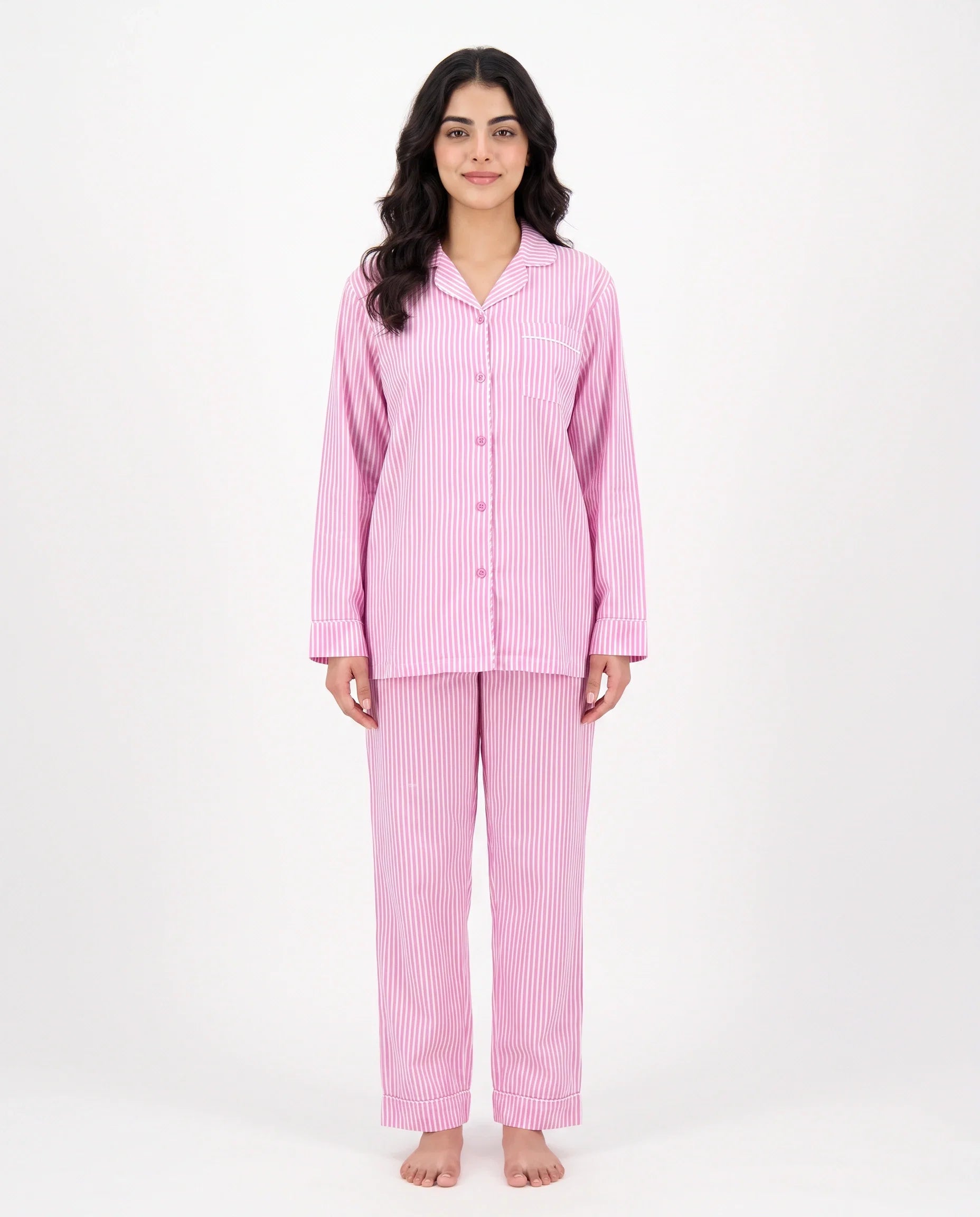 Sajiero Linen PJ Set Candy Stripe