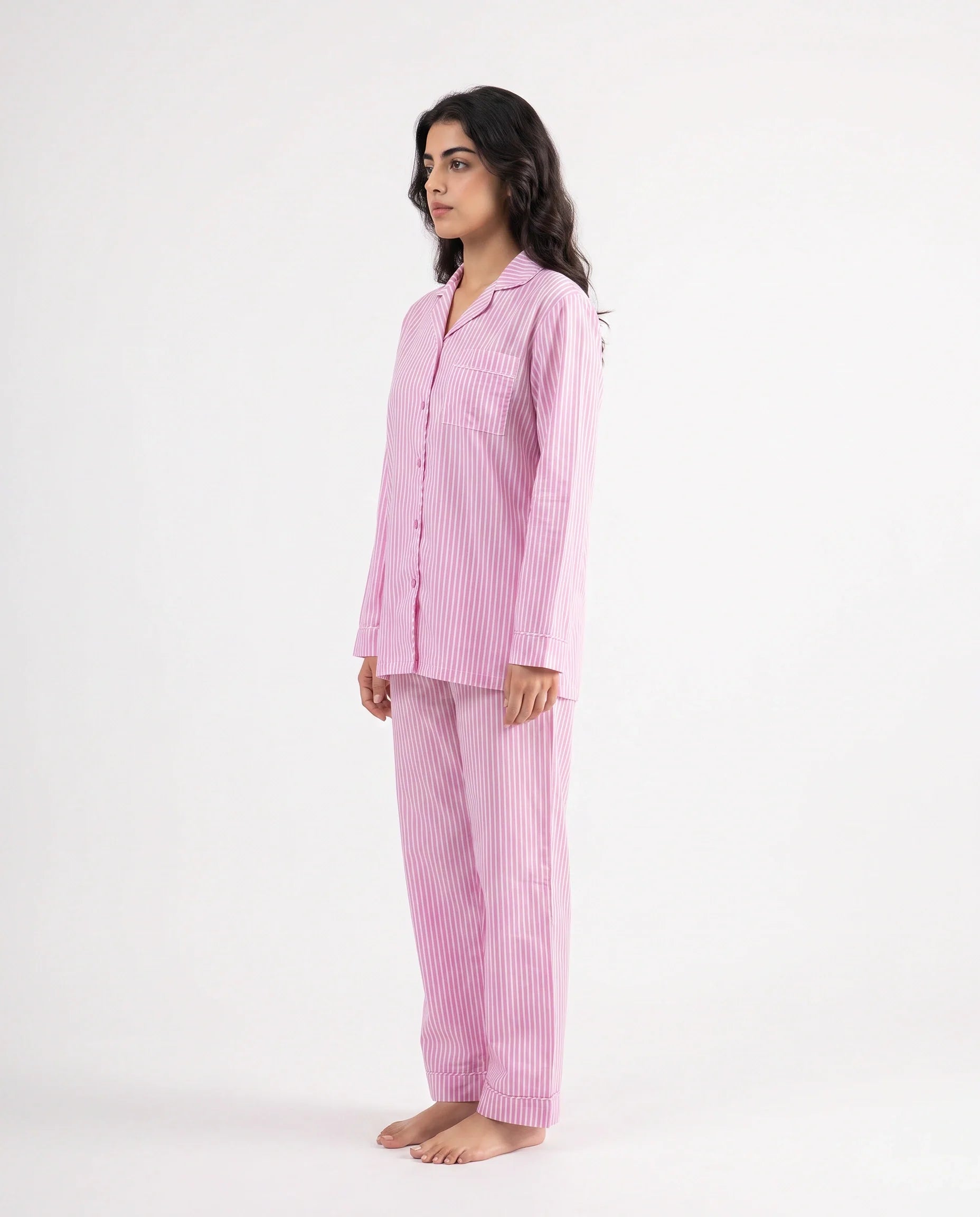 Sajiero Linen PJ Set Candy Stripe