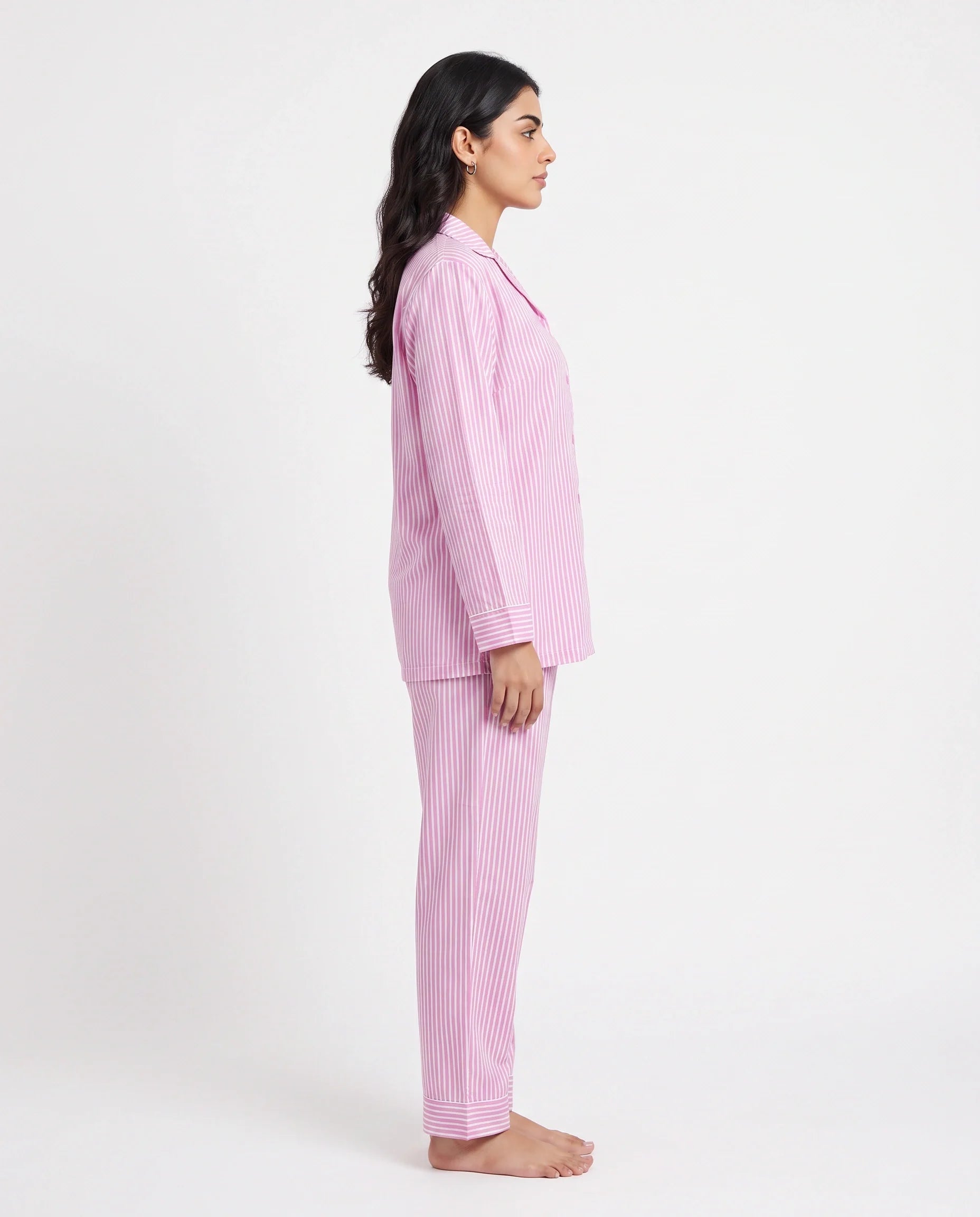 Sajiero Linen PJ Set Candy Stripe