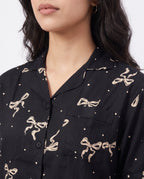 Sajiero Linen PJ Set Golden Bow