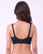 Sajiero Embroidered Weave Non Padded Wireless Bra