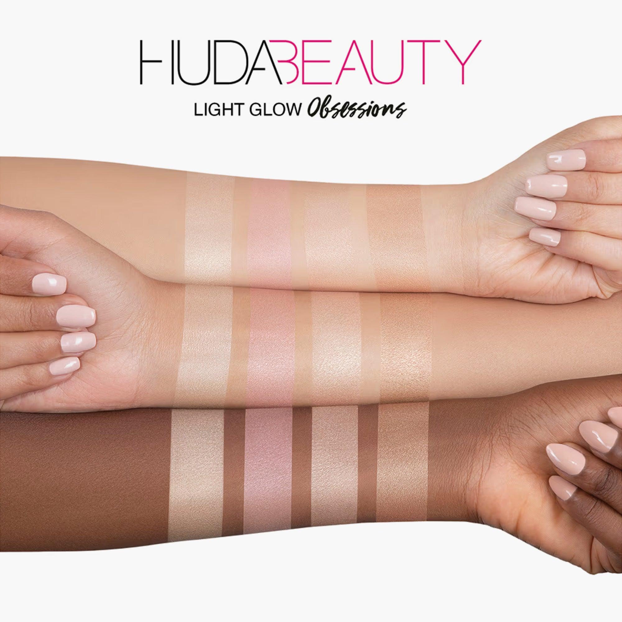 Huda Beauty Mini Glow Obsessions Highlighter Face Palette Light 6.4gm - TheSkinFit