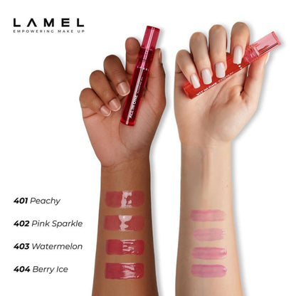 Lamel All In One Lip Tinted Plumping Oil 402 Pink Sparkle 3ml