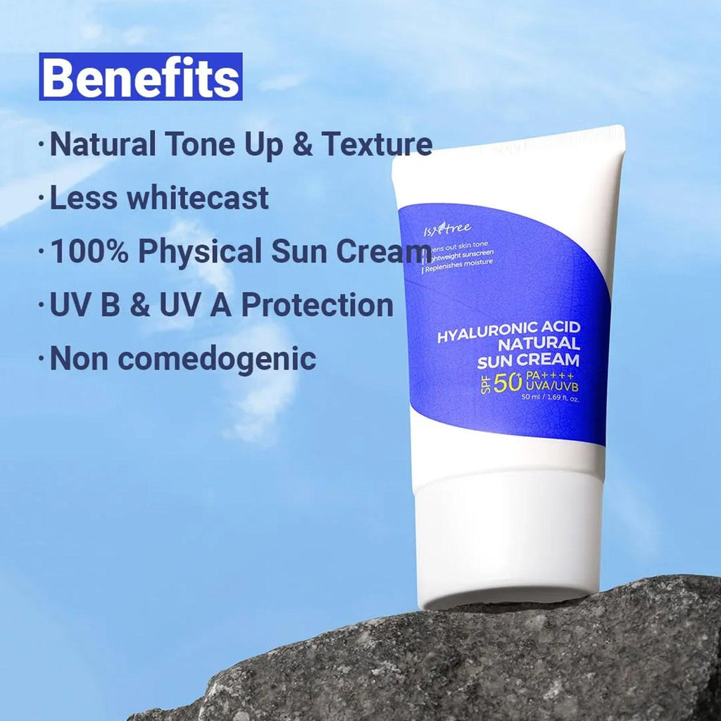 Isntree Hyaluronic Acid Natural Sun Cream SPF50+ PA++++ 50ml - TheSkinFit