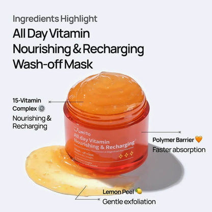 Jumiso All Day Vitamin Nourishing & Recharging Wash Off Mask 100ml
