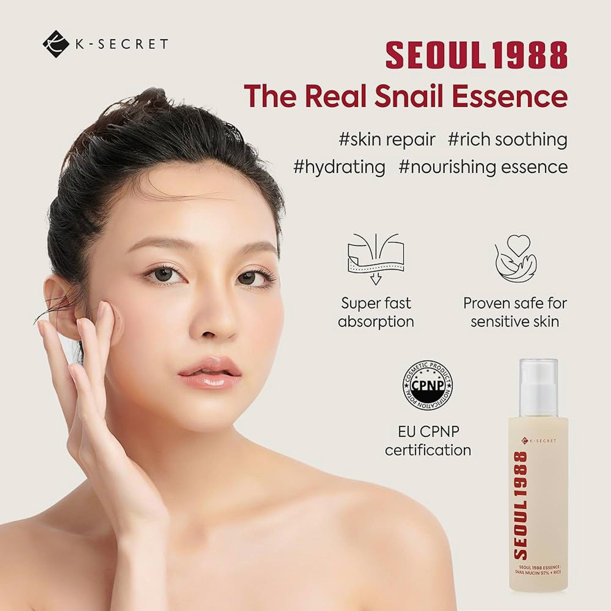 K-Secret Seoul 1988 Essence Snail Mucin 97% + Rice 100ml