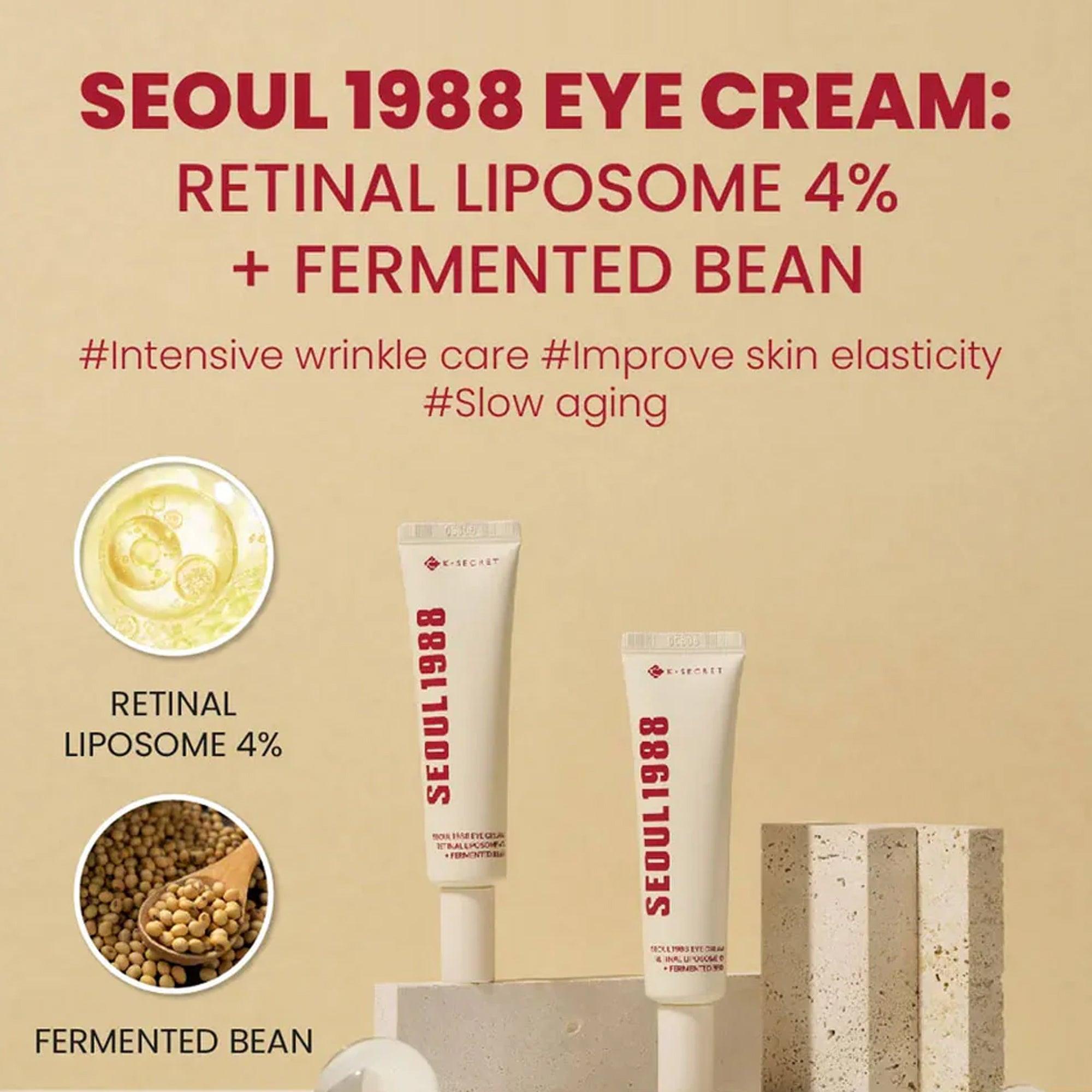 K-Secret Seoul 1988 Eye Cream Retinal Liposome 4% + Fermented Bean 30ml - TheSkinFit