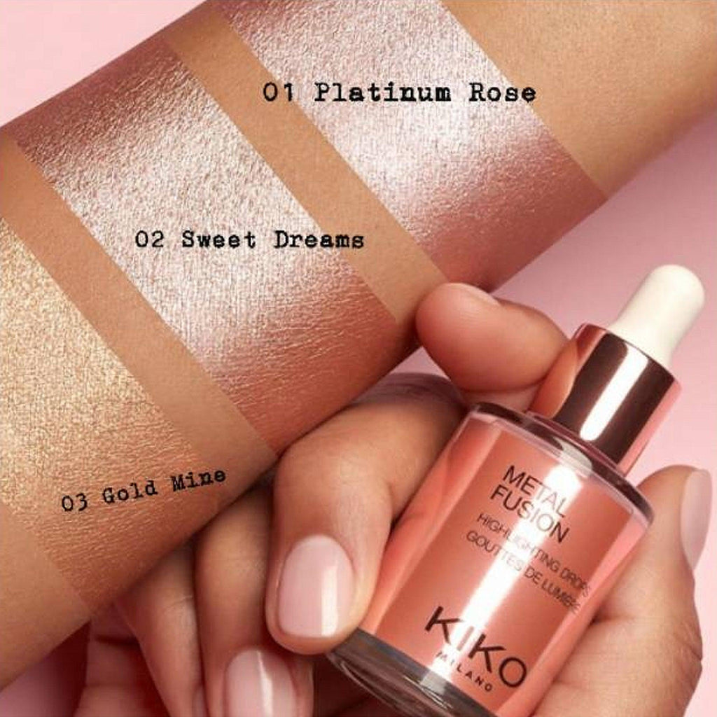 Kiko Milani Metal Fusion Highlighting Drops 01 CR20 Gold Mine 10ml - TheSkinFit