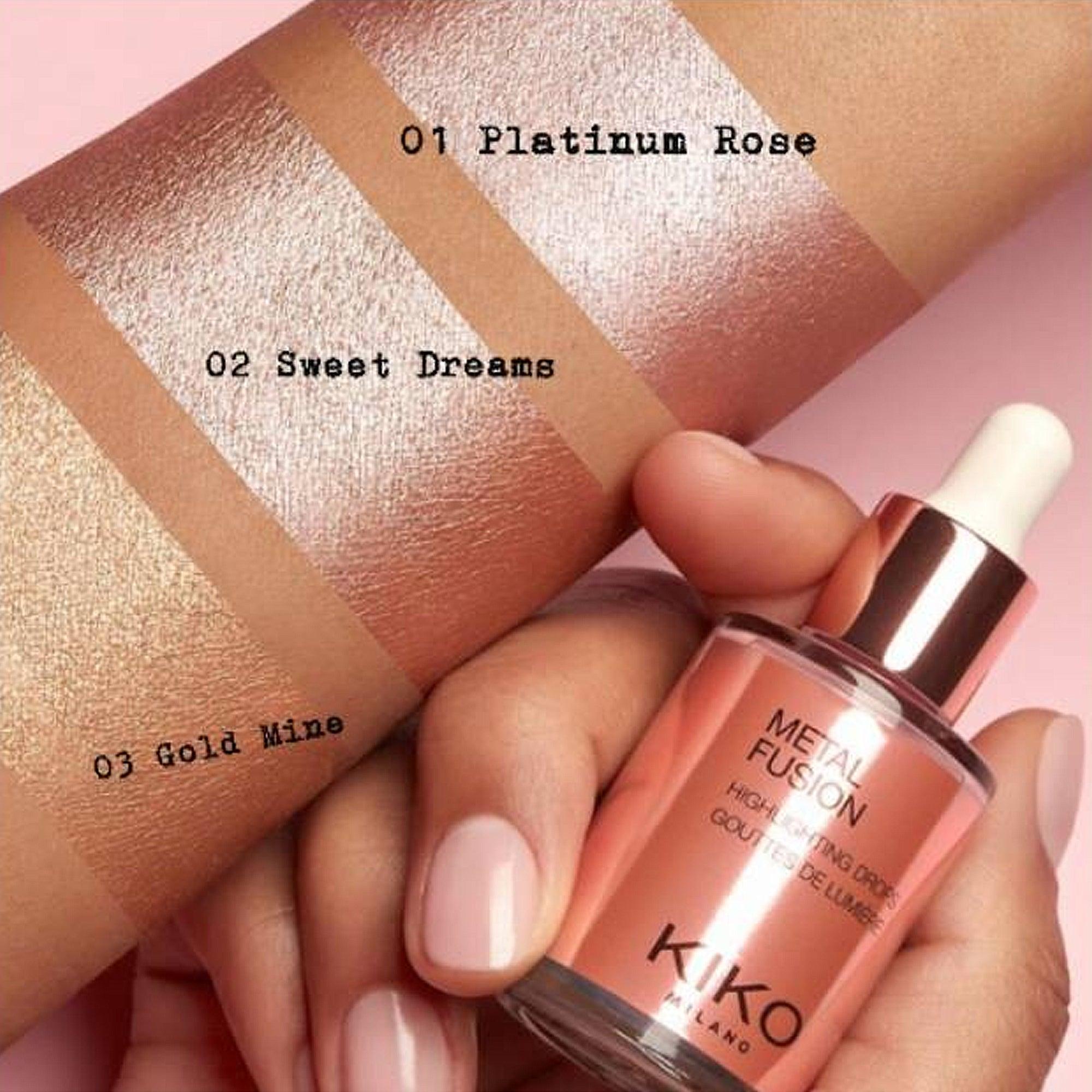 Kiko Milani Metal Fusion Highlighting Drops 01 CR20 Gold Mine 10ml - TheSkinFit