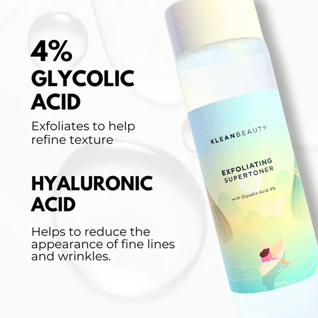 Klean Beauty Exfoliating Super Toner With Glycolic Acid 4% 160ml