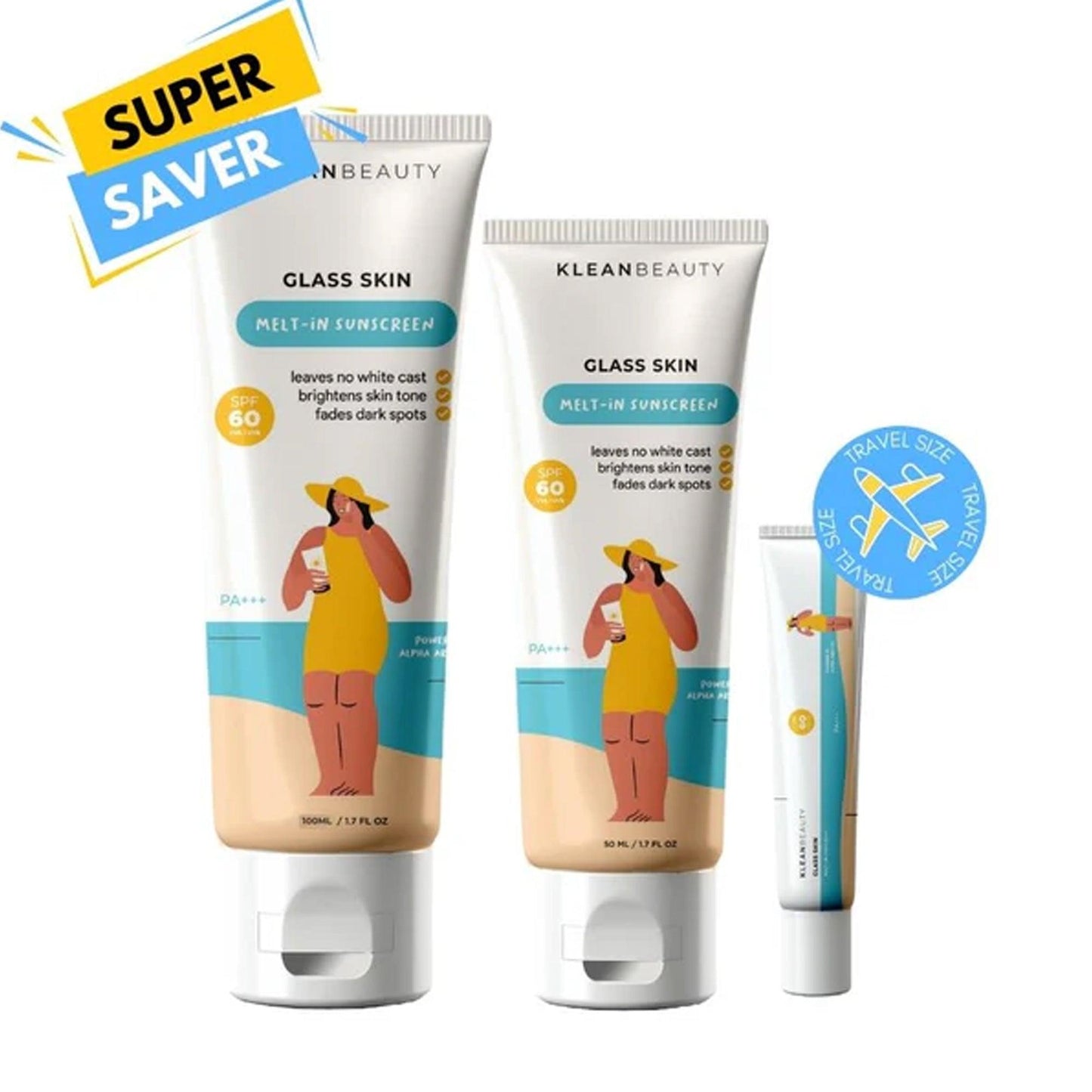 Klean Beauty Glass Skin Melt-In Sunscreen SPF60 PA+++ 100ml