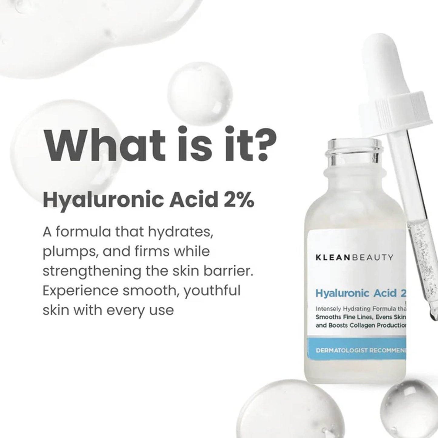 Klean Beauty Hyaluronic Acid 2% Serum 20ml