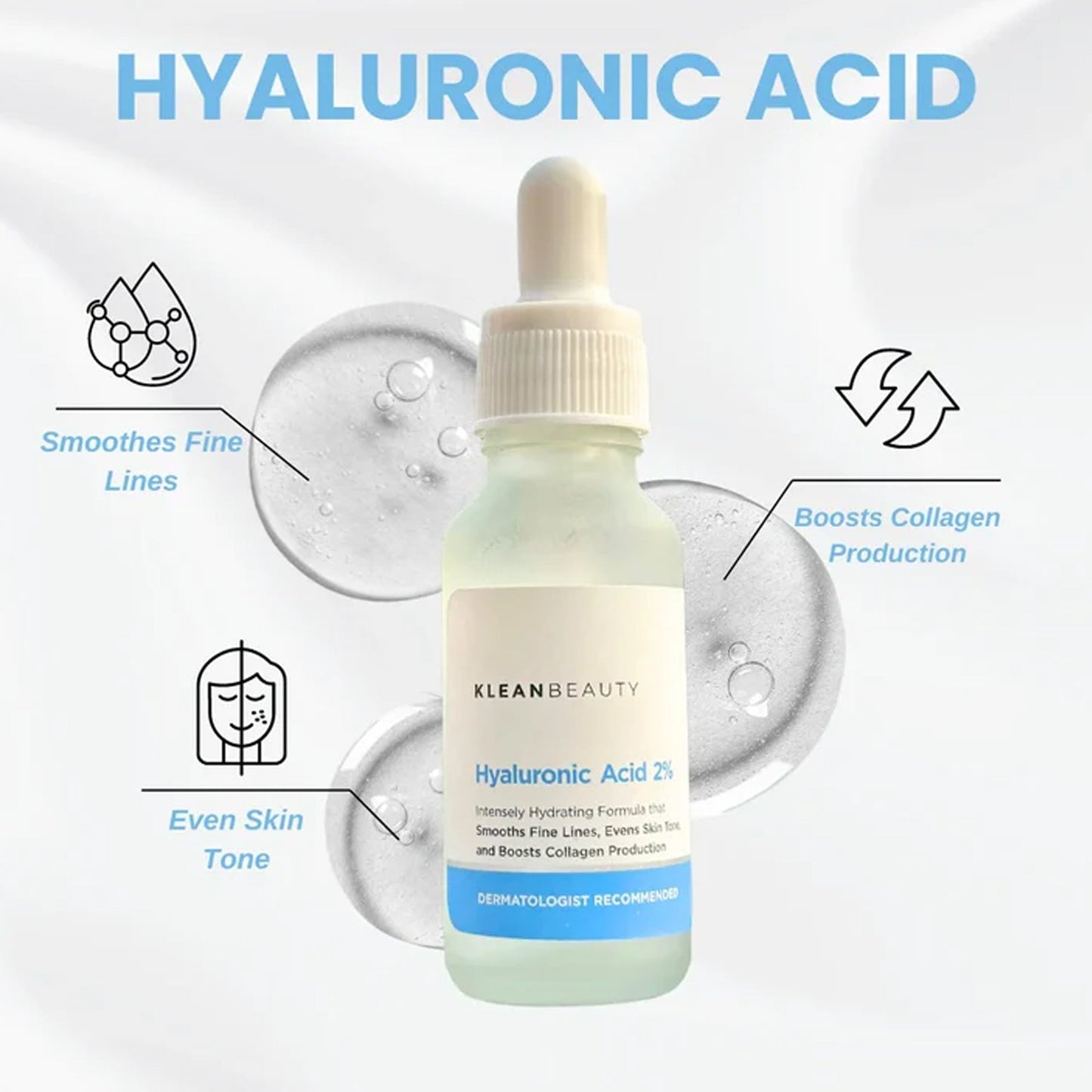 Klean Beauty Hyaluronic Acid 2% Serum 20ml