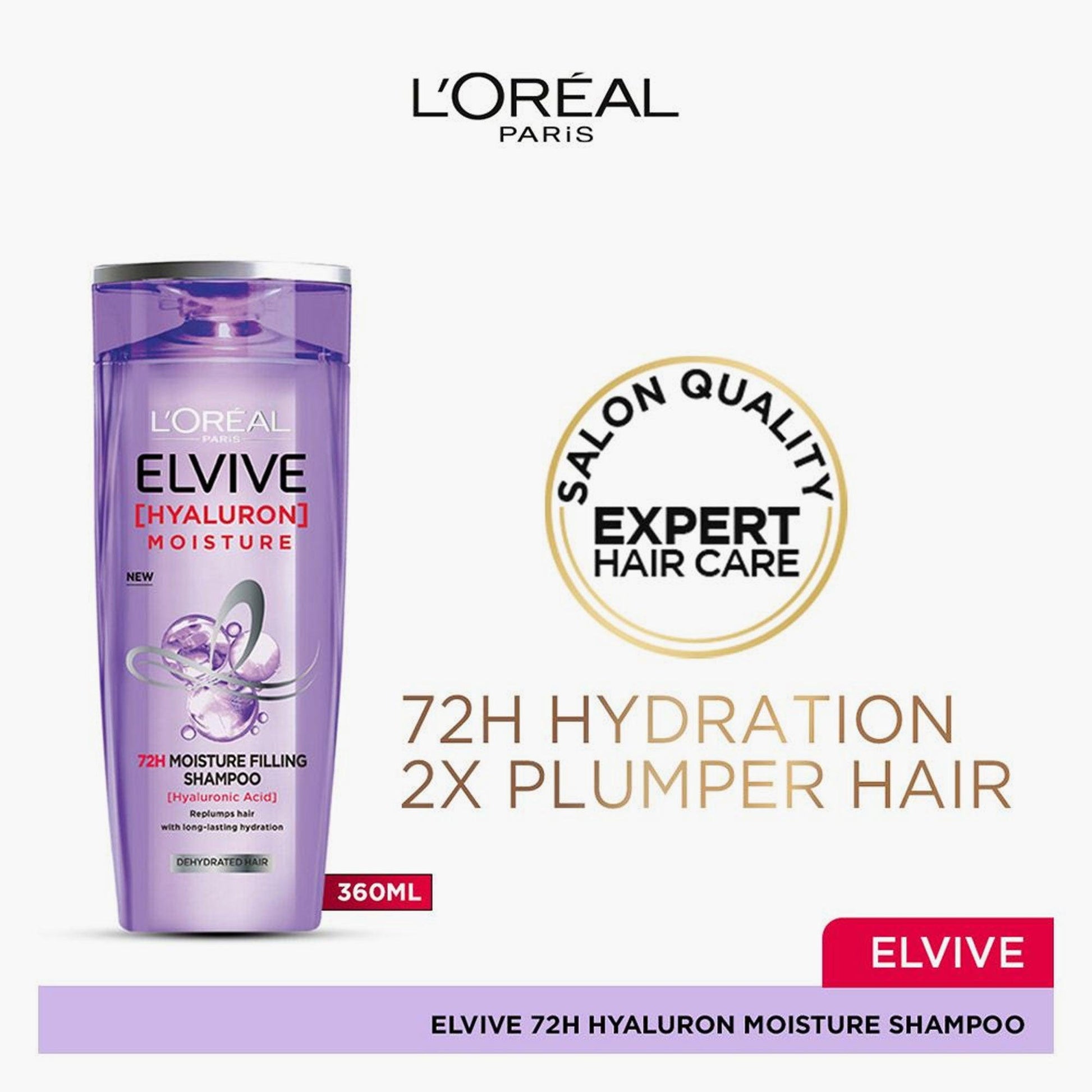 L'Oreal Paris Elvive Hyaluron 72H Moisture Filling Shampoo 360ml - TheSkinFit