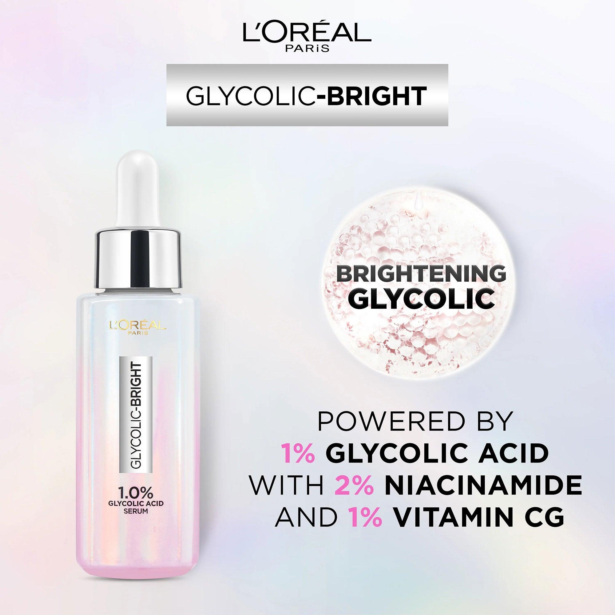 L'Oreal Paris Glycolic-Bright 1.0% Glycolic Acid Instant Glowing Serum 30ml - TheSkinFit