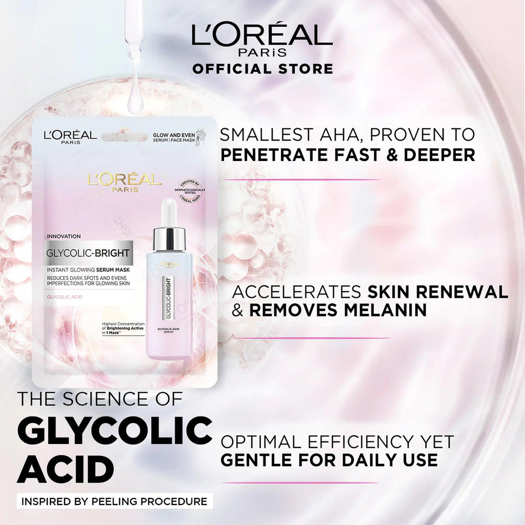 L'Oreal Paris Glycolic-Bright Instant Glowing Serum Mask - TheSkinFit
