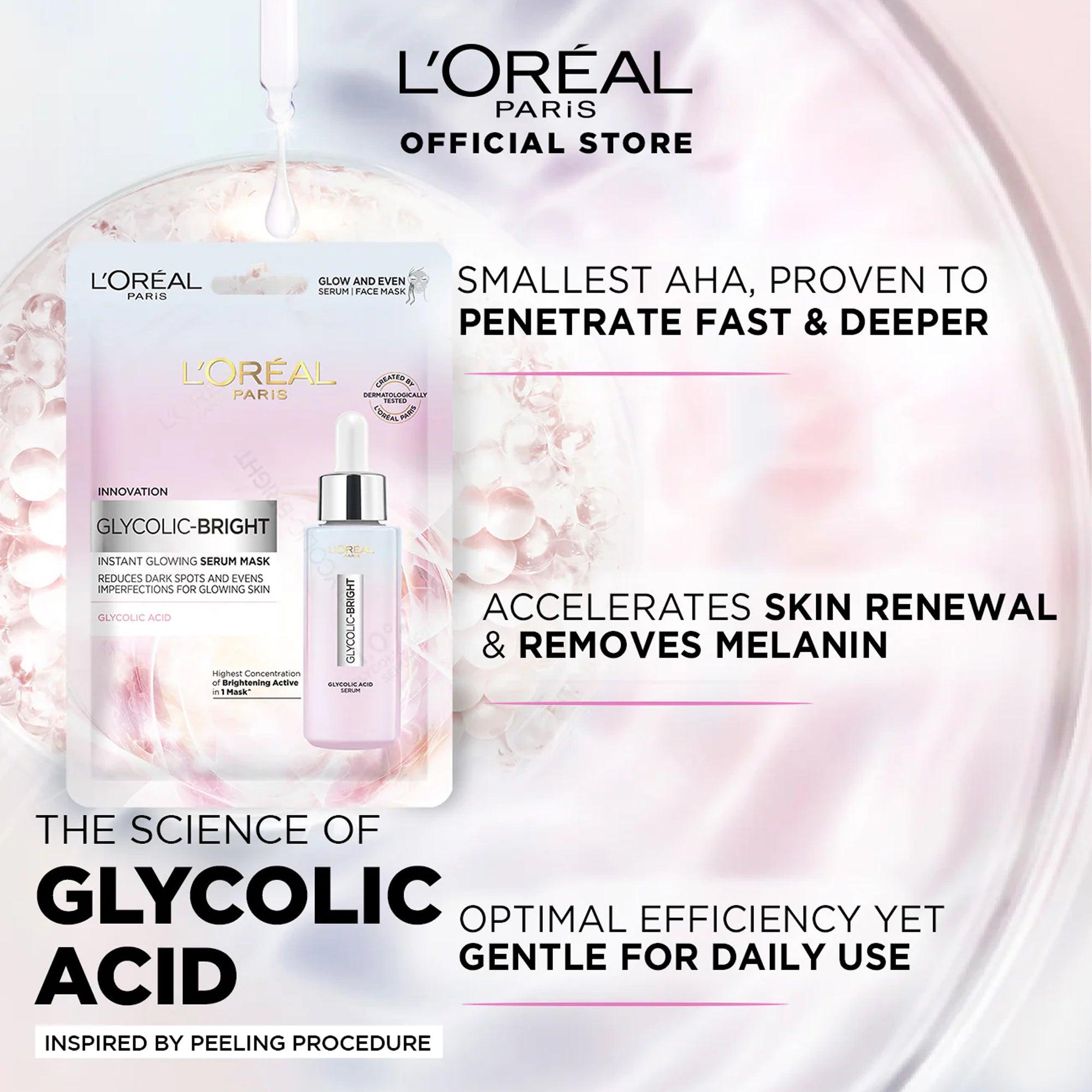 L'Oreal Paris Glycolic-Bright Instant Glowing Serum Mask - TheSkinFit