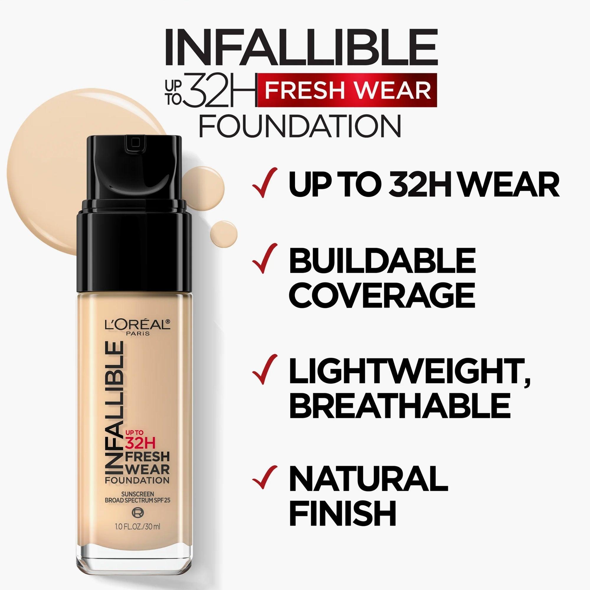 L’Oreal Paris Infallible 24 Hour Fresh Wear Foundation Lightweight 415 Rose Ivory