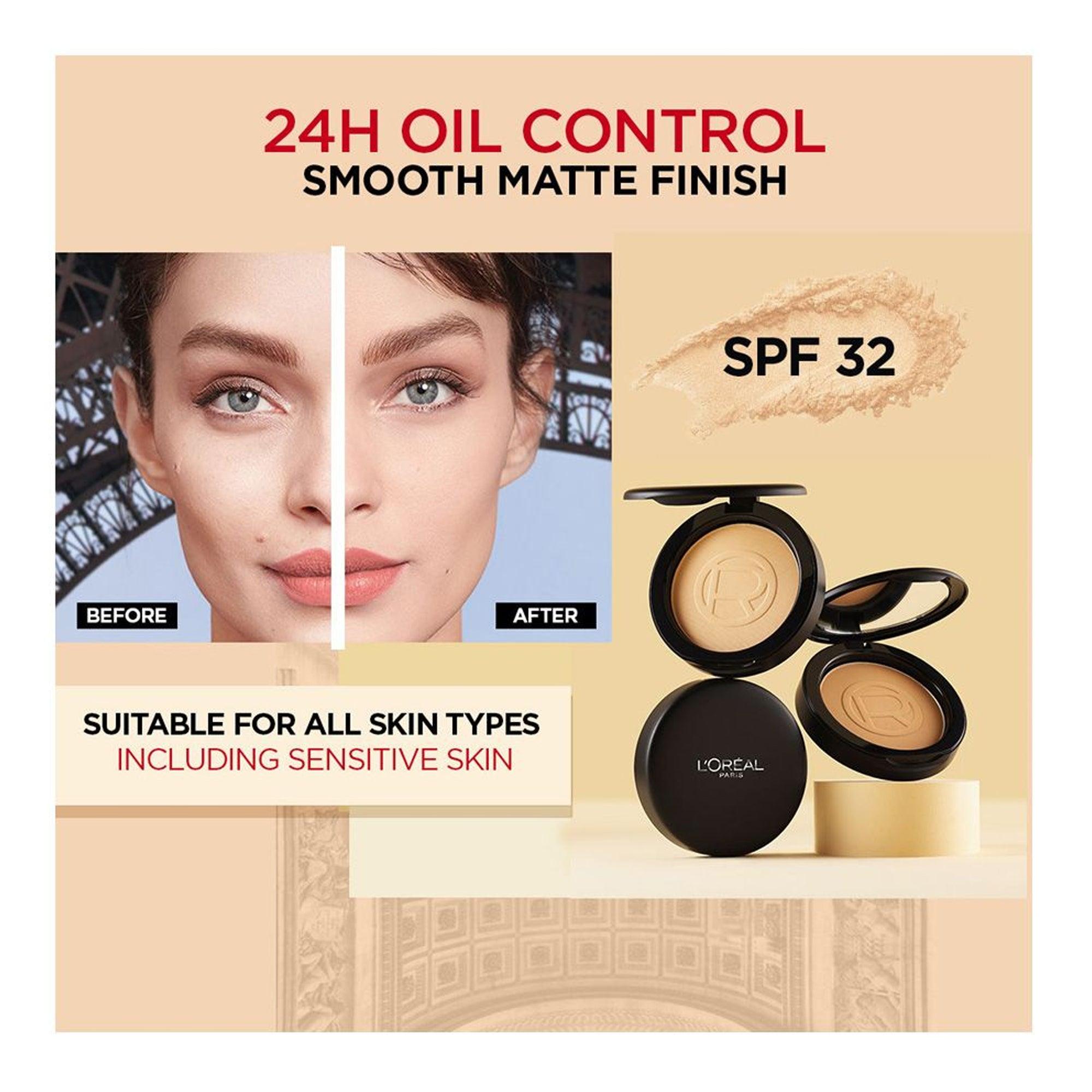 L'Oreal Paris Infallible Oil Killer High Coverage Powder SPF32 PA+++ 24H Oil Control 105 Fair Linen