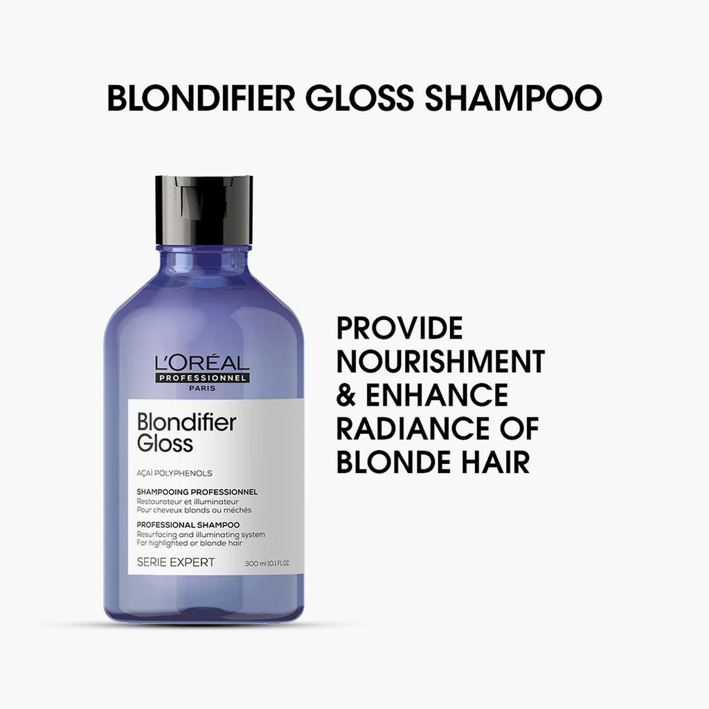 L'Oreal Professionnel Serie Expert Blondifier Gloss Professional Shampoo For Highlighted Or Blonde Hair 300ml - TheSkinFit