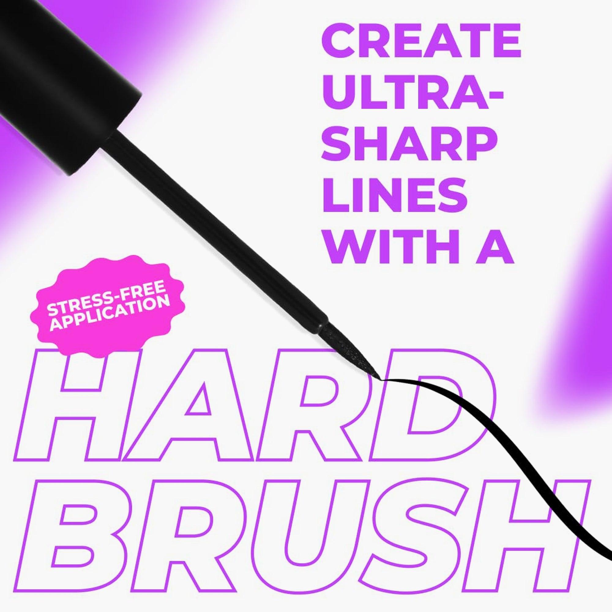 Lamel Liquid Long-Lasting Eyeliner With Hard Brush 402 Graphite Black 4ml - TheSkinFit