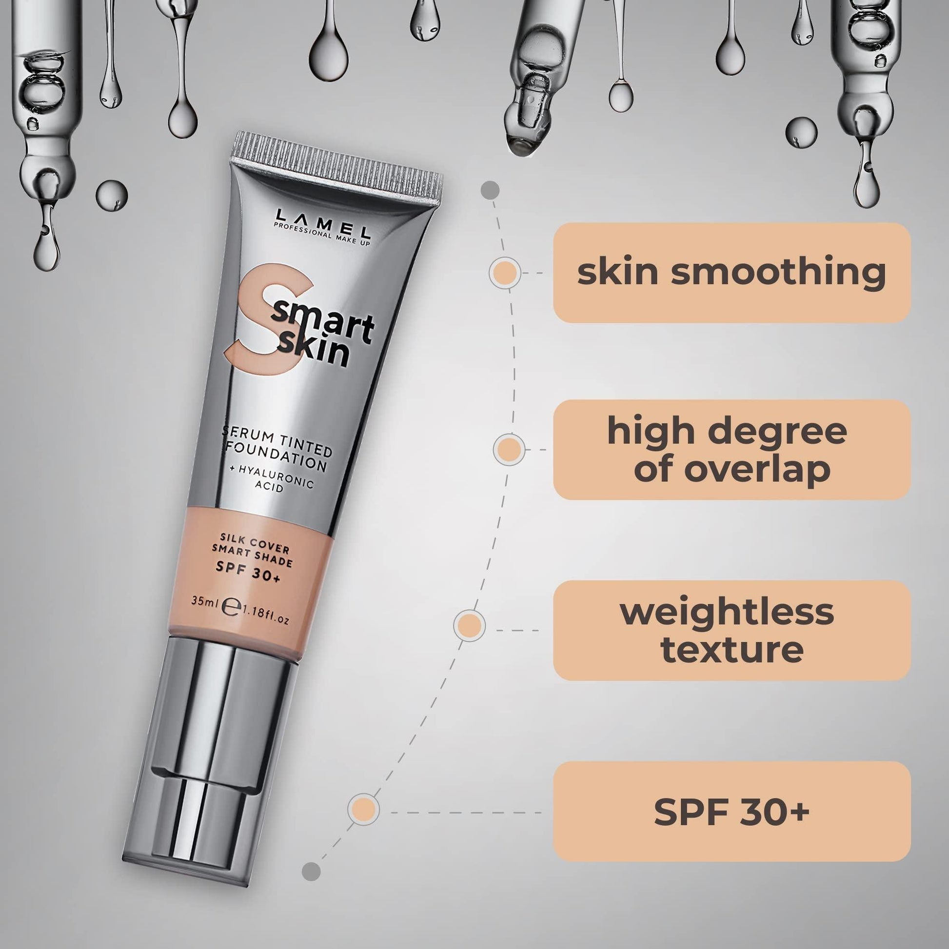 Lamel Smart Skin Serum Tinted Foundation SPF30+ 402 35ml - TheSkinFit