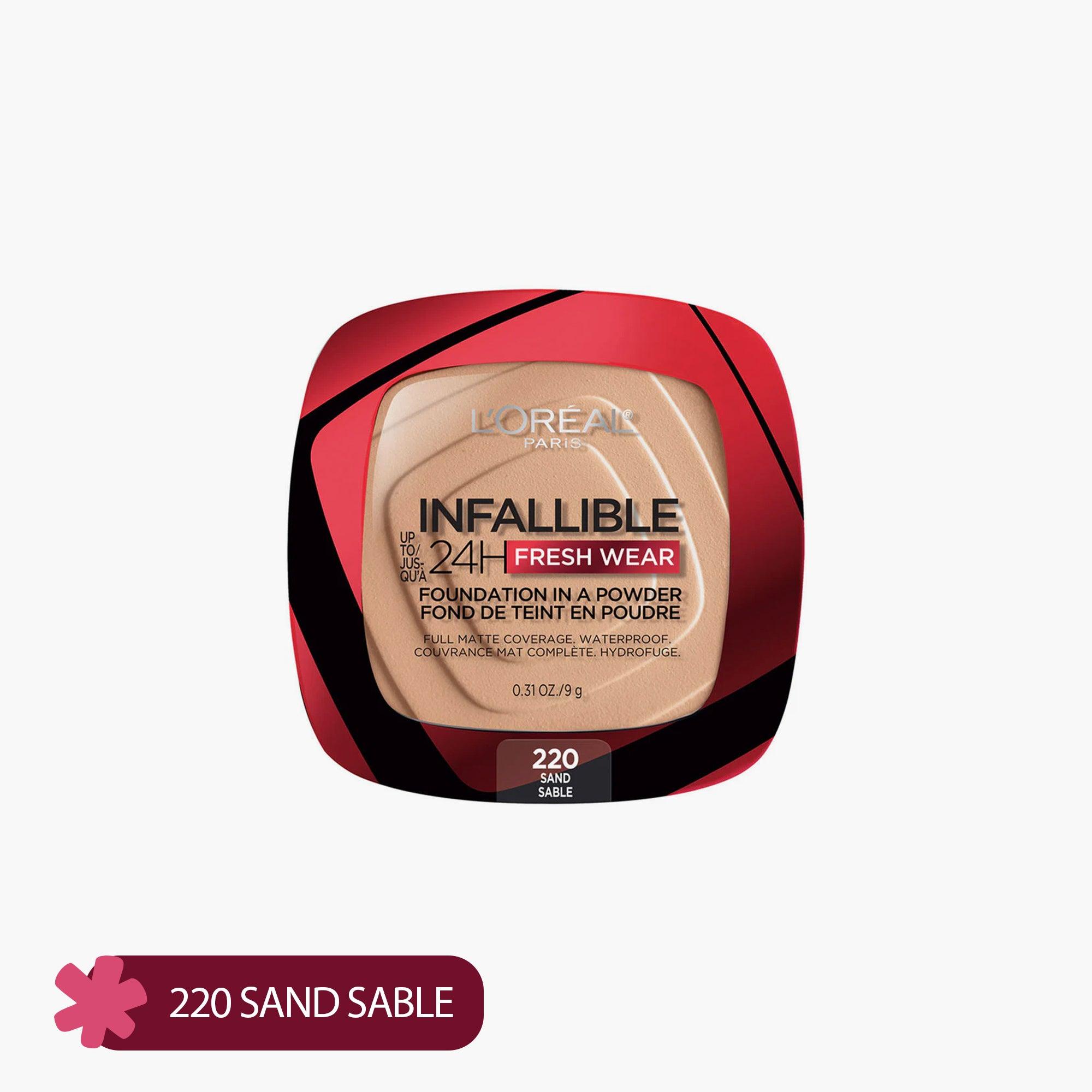 L'Oreal Paris Infallible 24H Fresh Wear Powder Foundation 220 Sand Sable 9gm - TheSkinFit