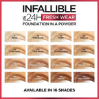 L'Oreal Paris Infallible 24H Fresh Wear Powder Foundation 220 Sand Sable 9gm - TheSkinFit