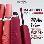 l oreal paris infallible matte resistance liquid lipstick swatches