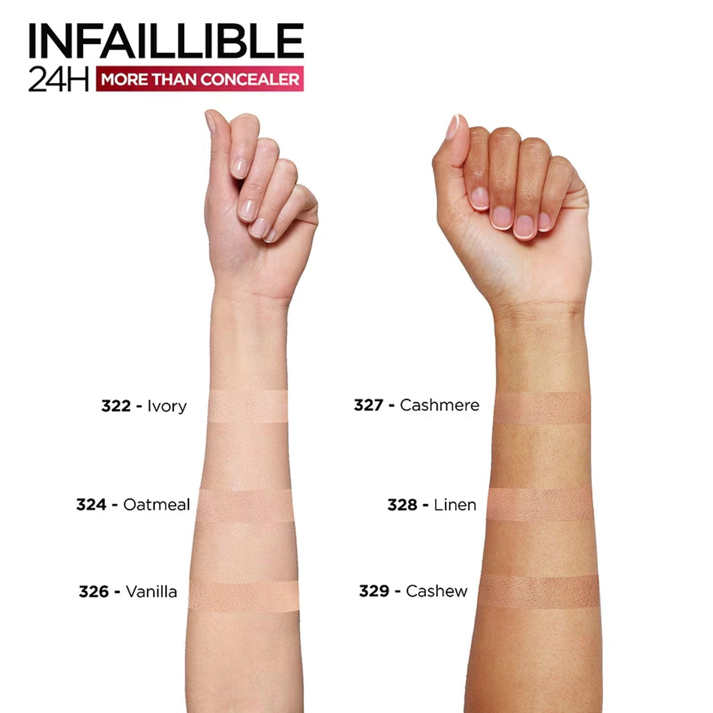 L'Oreal Paris Infallible More Than Concealer 329 Cashew 10ml - TheSkinFit