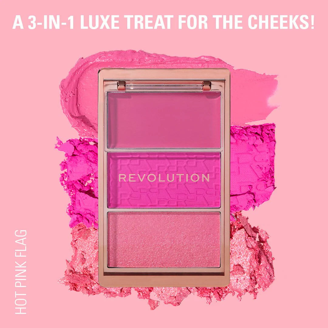 Revolution Icon Blush Palette Hot Pink Flag 9.8gm