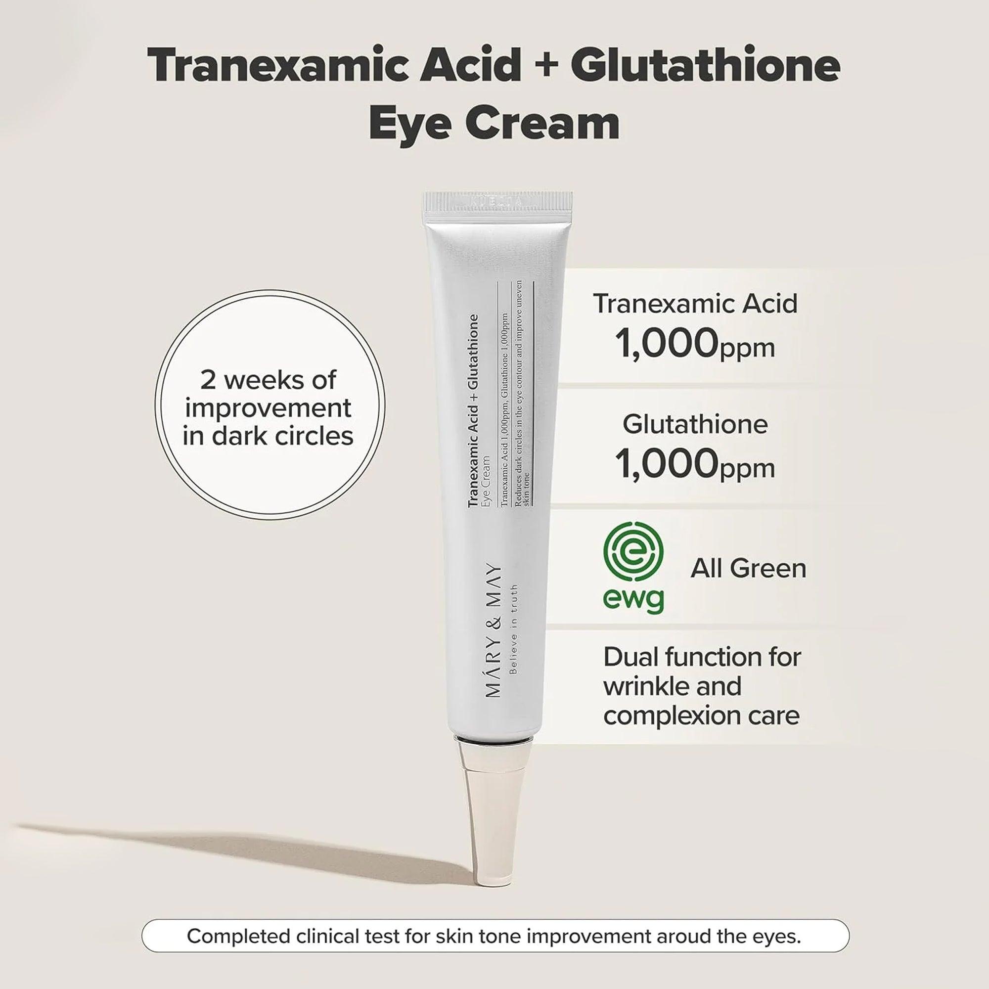 Mary&May Tranexamic Acid+ Glutathion Eye Cream Mini 12gm - TheSkinFit