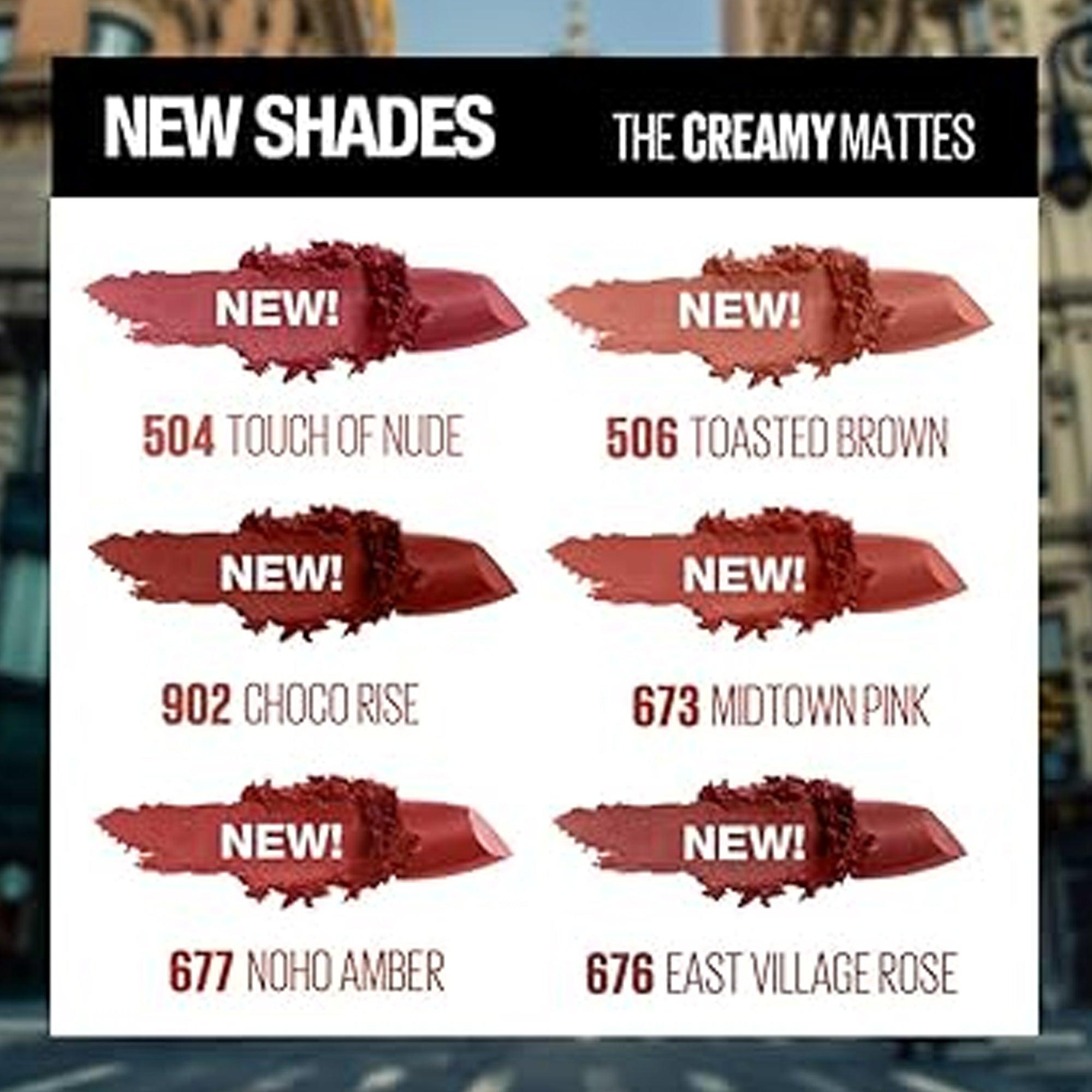 Maybelline Color Sensational Creamy Matte Lipstick 504 Touch Of Nude 1 Piece - TheSkinFit