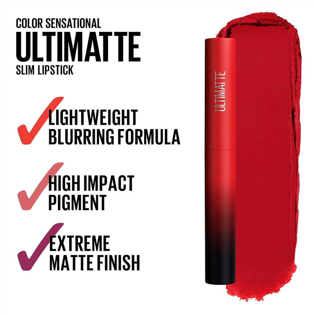 Maybelline New York Color Sensational Ultimatte Matte Lipstick 199 More Ruby 