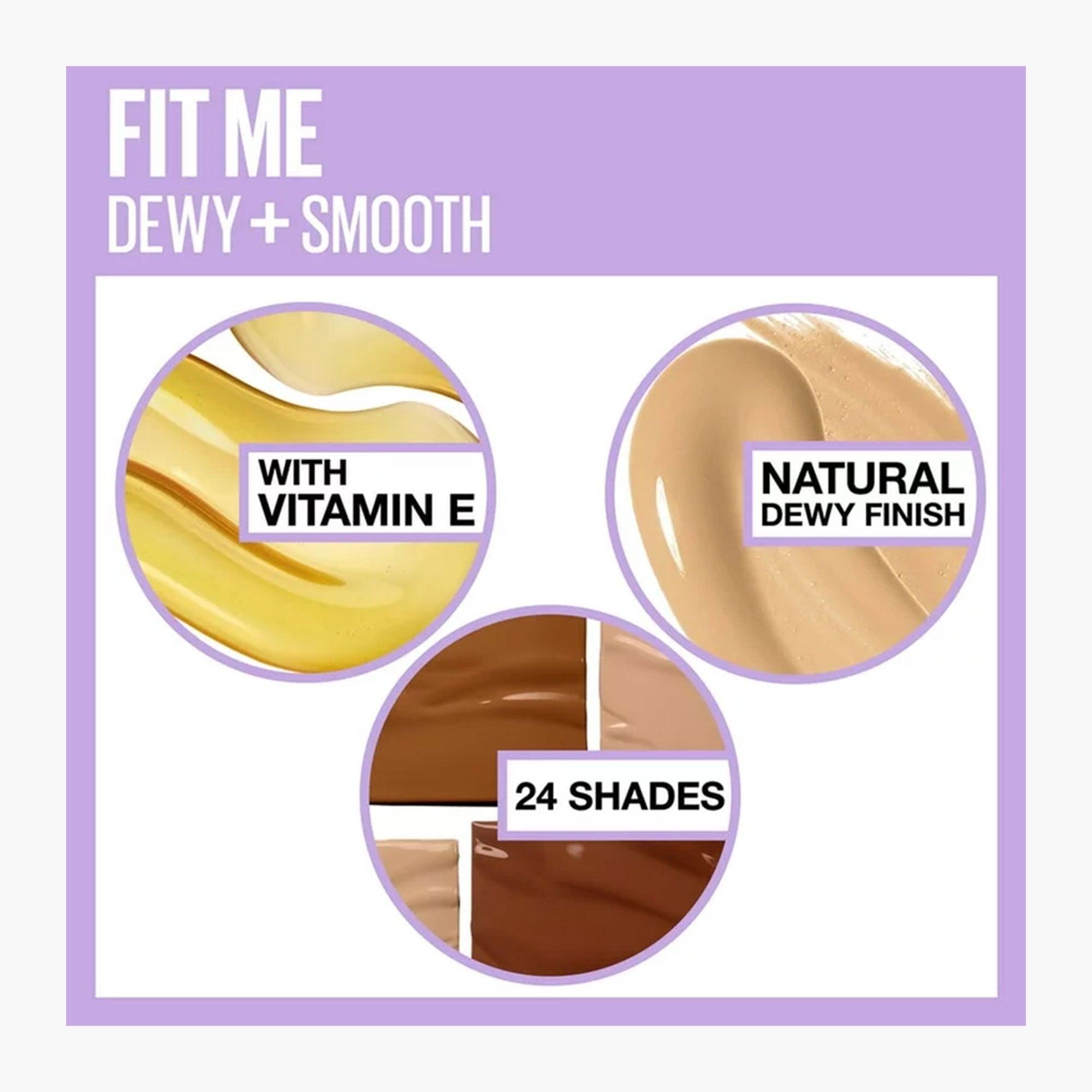 Maybelline New York Fit Me Dewy+Smooth Liquid Foundation SPF 23 220 Natural Beige 30ml - TheSkinFit