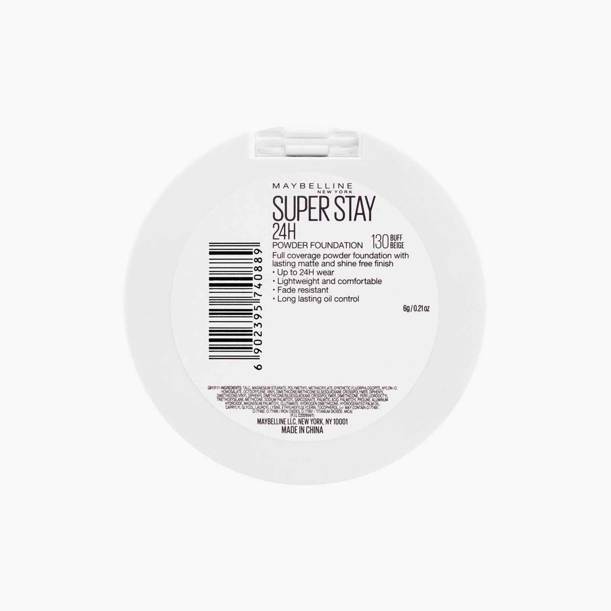 Maybelline New York Super Stay 24H Full Coverage Powder Foundation 130 Buff Beige 6gm - TheSkinFit