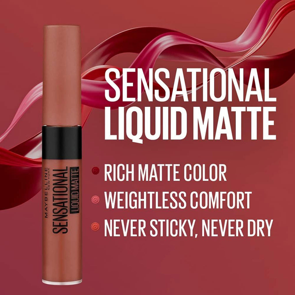 Maybelline Sensational Liquid Matte Lipstick NU02 Strip It Off 7ml - TheSkinFit