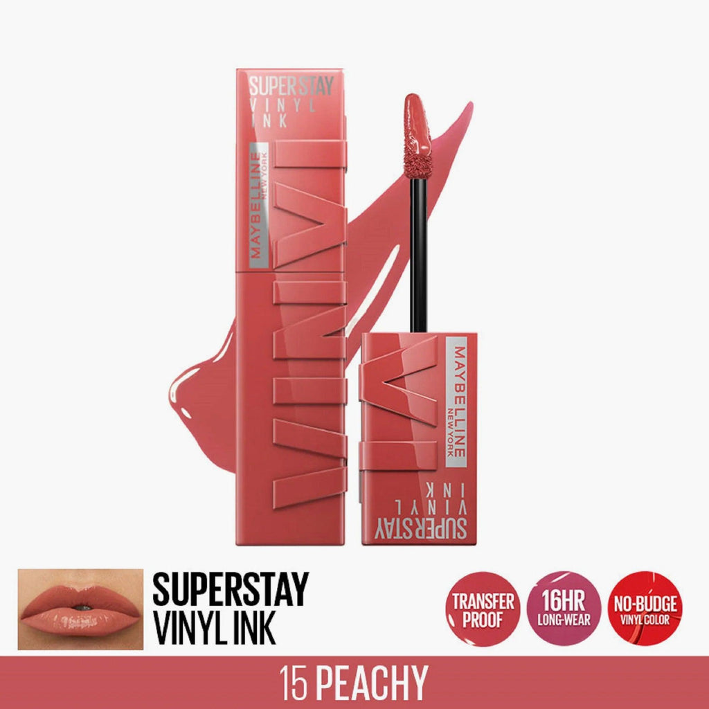 Maybelline Superstay Vinyl Ink Liquid Lipstick 15 Peachy 4.2ml - TheSkinFit